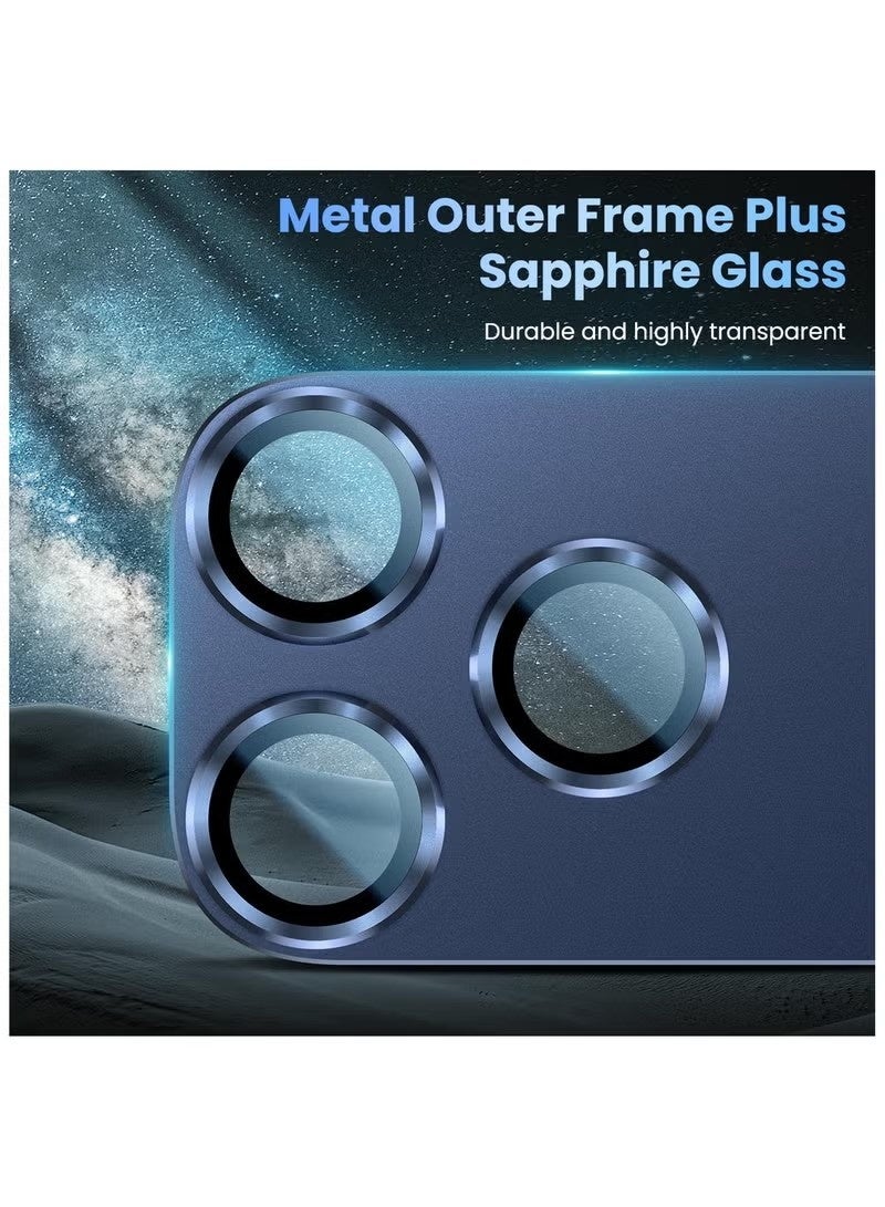 For iPhone 17 Pro Camera Lens Protector Upgrade Strong Adhesion Alloy Metal Tempered Glass Rear Camera Screen Protector Shatterproof Cover Film Accessories Blue - Image 5